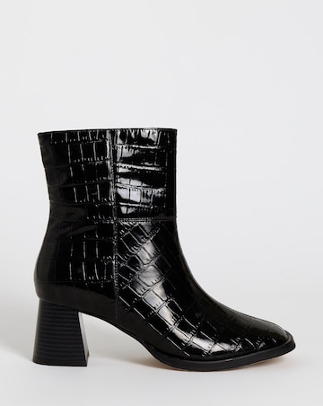 Brooklyn Flared Block Heel Ankle Boots - Wide Fit (E)