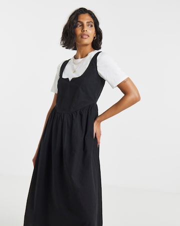 Simply Be Black Seamed Detail Utility Midi Dress