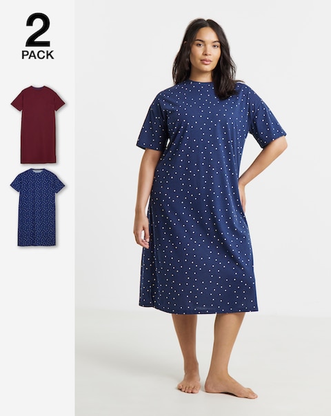 Pretty Secrets (2 Pack) Back To Basics Midi Nighties