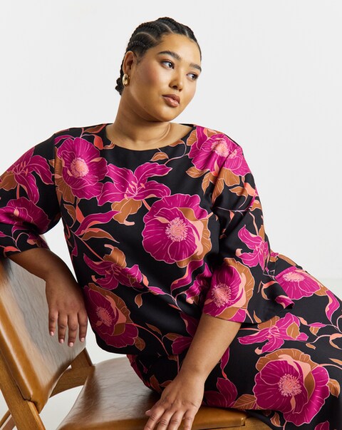 Joanna Hope Printed Crepe Blouse