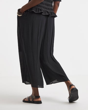 Simply Be Black Pleated Extreme Wide Leg Culotte