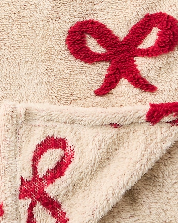 Embroidered Bows Sherpa Fleece Throw