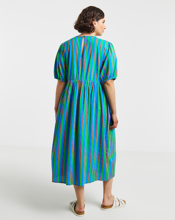 Seersucker Stripe Midi Dress