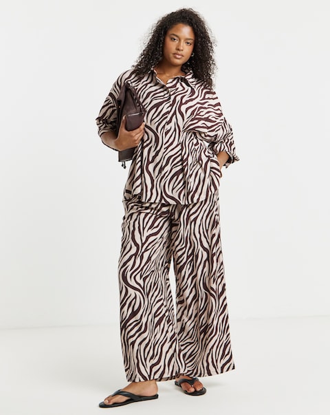 Simply Be Zebra Wide Leg Co-Ord Trouser