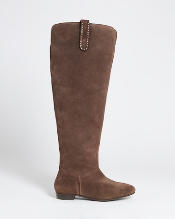 Olivia Suede Over the Knee Western Boots - Wide Fit (E) & Curvy Calf