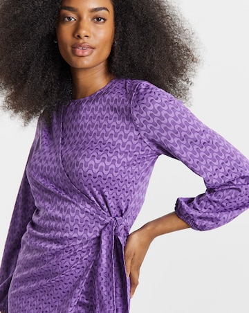Textured Jersey Wrap Dress