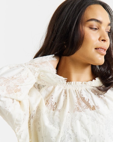 Simply Be Ivory Lace Long Sleeve Top