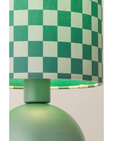 ValueLights Miley Green Checkerboard Table Lamp