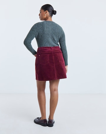 Burgundy Cord Mini Skirt