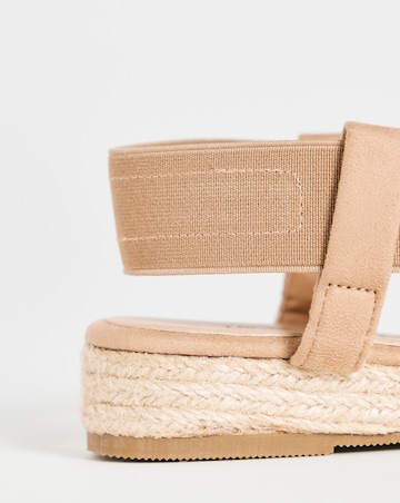 Dia Elasticated Low Wedge Espadrilles - Wide Fit (E)
