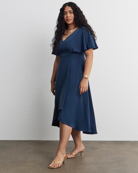 Joanna Hope Navy Angel Sleeve Dress