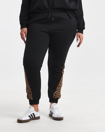 Simply Be Green Leopard Side Stripe Jogger