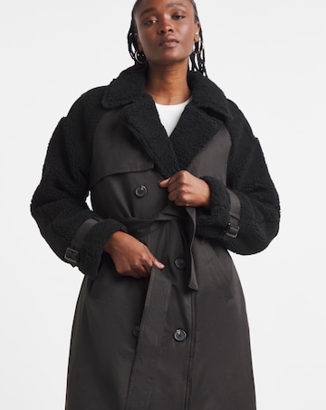 Black Borg Mix Trench Coat
