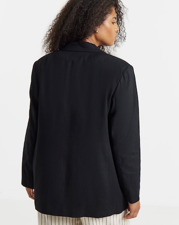 Simply Be Black Relaxed Linen Blend Blazer