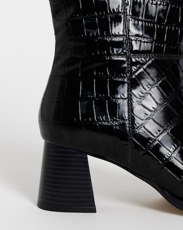 Brooklyn Flared Block Heel Ankle Boots - Wide Fit (E)