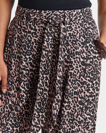Simply Be Leopard Linen Mix Palazzo Co-Ord Trouser