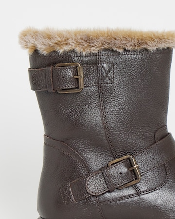 Dorinda Leather Faux Fur Ankle Boots - Extra Wide Fit (EEE)