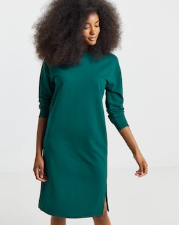 Green Midi Sweatshirt Dress - Image