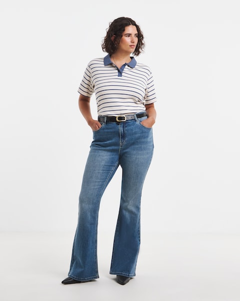 Blue Flare Leg Jeans