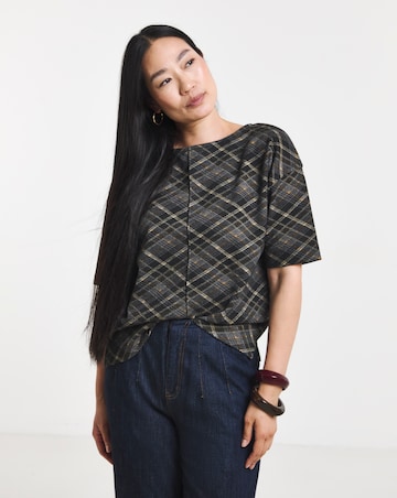 Check Jacquard Boxy T-Shirt