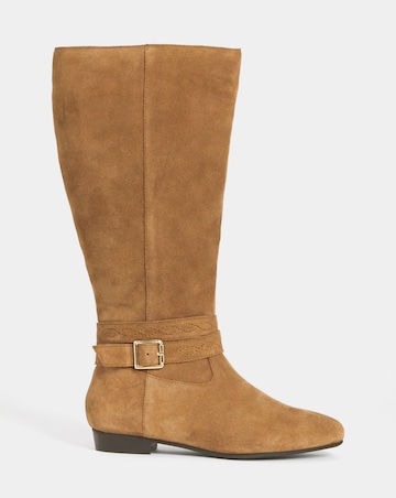 Neveah Suede Flat Knee High Boots - Wide Fit (E) & Curvy Calf