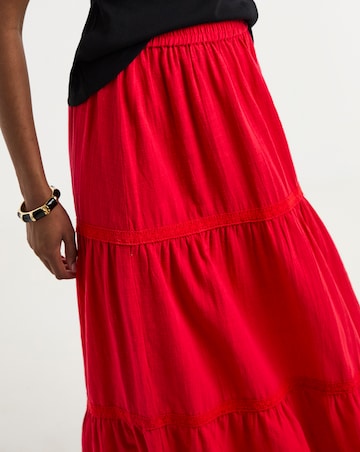 Pieces Tohime High Waisted Ankle Woven Skirt Lacetapes