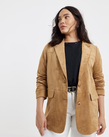 Faux Suedette Blazer
