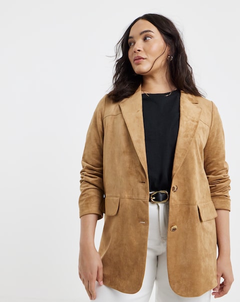 Faux Suedette Blazer