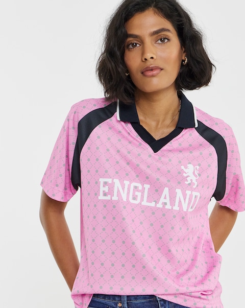 Simply Be Pink England Polo T-Shirt
