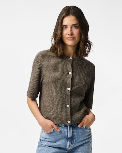 Pieces Half Sleeve Knit Cardigan