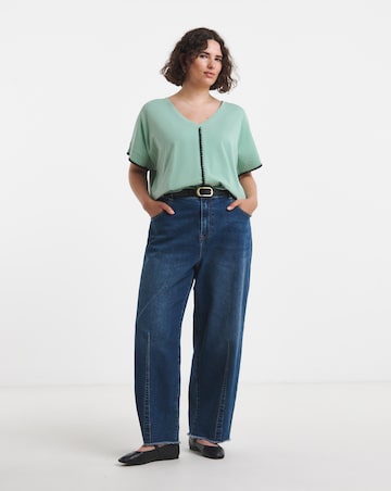Simply Be Sage Whipstitch T-Shirt