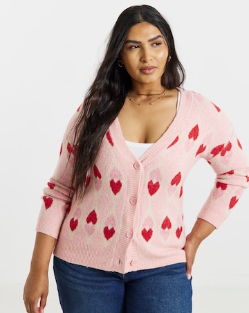 Heart Jacquard Cardigan