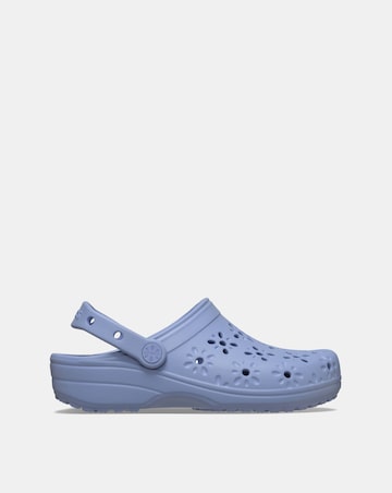 Crocs Blue Haze Classic Floral Cut Out Clog - Standard Fit