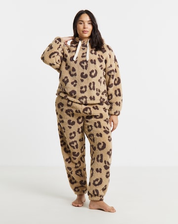 Pretty Secrets Leopard Print Teddy Hooded Twosie