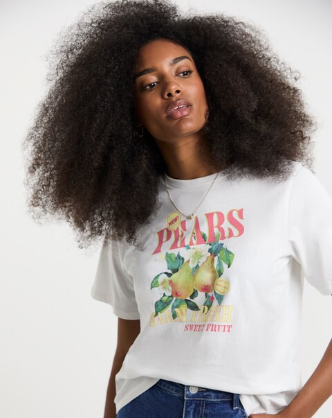 Pieces Gina Short Sleeve Printed Jersey T-Shirt