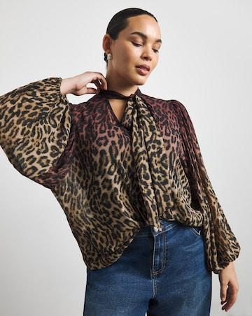 Joanna Hope Chiffon Tie neck Blouse
