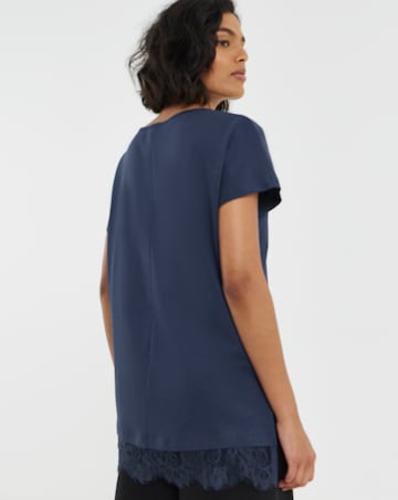 Simply Be Navy Lace 2 in 1 T-Shirt