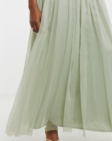 Maya Bardot Sequin Embellishment Tulle Maxi Dress