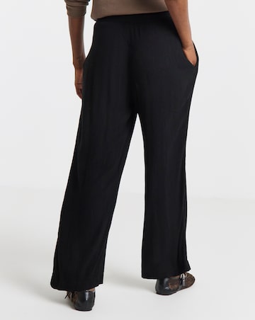 Simply Be Black Crinkle Wide Leg Trousers