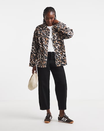Simply Be Leopard Print Button Through Utility Jacket