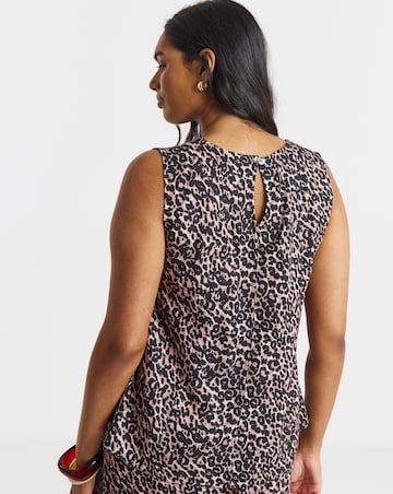 Simply Be Leopard Topstitch Shell Vest