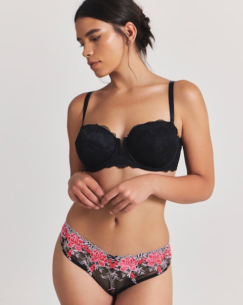 Figleaves Curve Floral V Brazilian Neon
