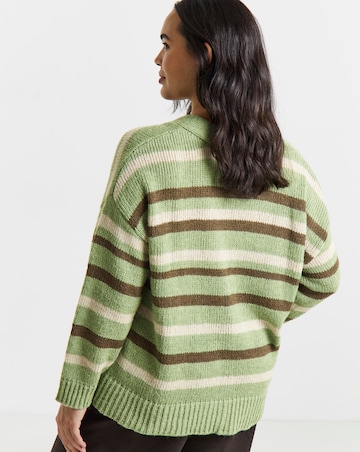 Fluffy Stripe Cardigan