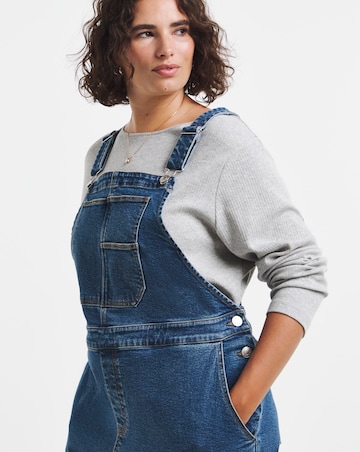 Dark Blue Barrel Leg Denim Dungaree