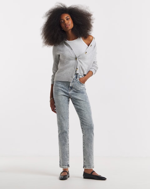 Vintage Mid Blue Wash Slim Mom Jeans