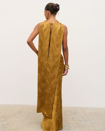 Pretty Lavish Lethe Drape Scarf Satin Jacquard Dress