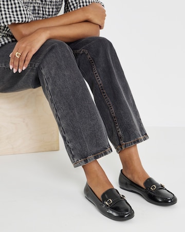 Kennedy Double Buckle Detail Loafers - Wide Fit (E)