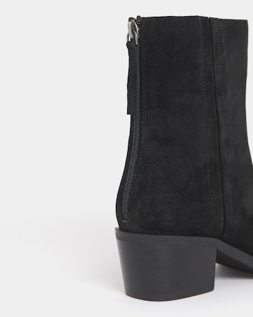 Shaundi Leather Block Heel Ankle Boots - Wide Fit (E)