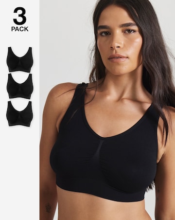 Pretty Secrets (3 Pack) Comfort Tops (Fits Up To D) Black