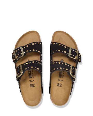 Birkenstock Arizona Black Suede Rivet Sandals - Standard Fit (D)